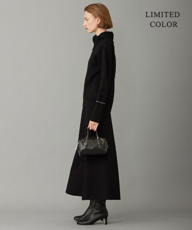 ICB L ミルドウール ニットスカート ブラック系［WEB限定］