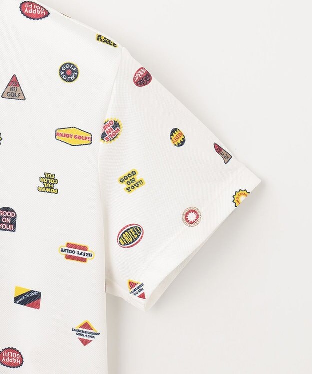 23区GOLF 【WOMEN】【UVケア/吸水速乾】マルチステッカープリント ポロシャツ ホワイト系5