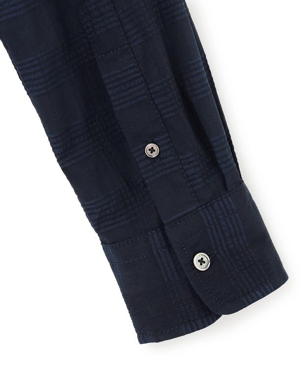 JOSEPH HOMME 【WEB・一部店舗限定】ドビーチェックストレッチ　ウイングカラーシャツ ネイビー系