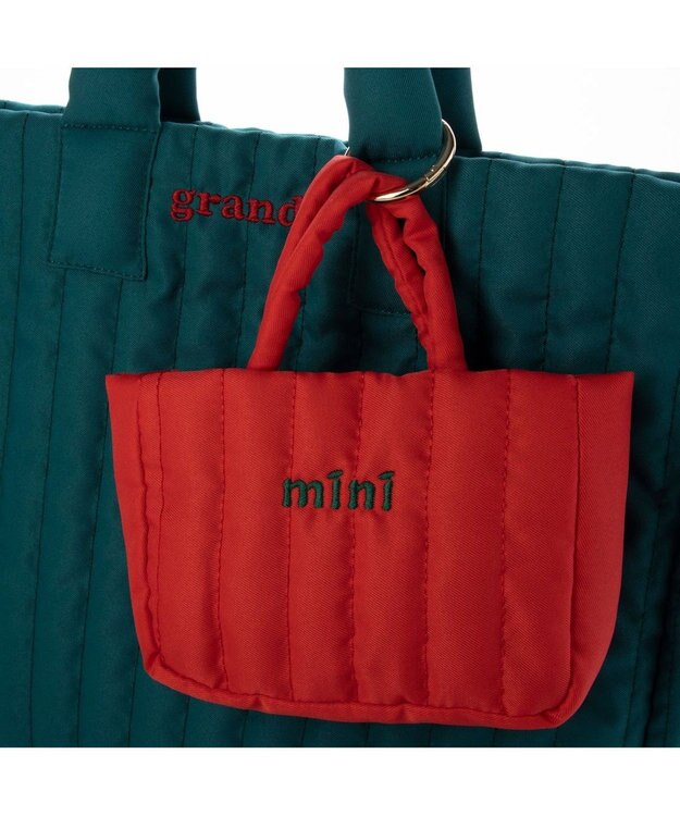 UNBILLION カシュカシュ cachecache / ビッグキルト刺繍親子トートバッグ グリーン