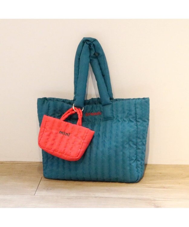 UNBILLION カシュカシュ cachecache / ビッグキルト刺繍親子トートバッグ グリーン