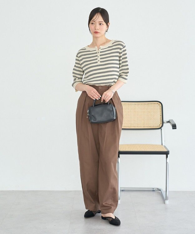 earth music&ecology チノタックパンツ Brown