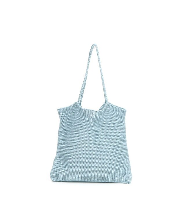 UNBILLION カシュカシュ cachecache / ラメ糸編みトートバッグ ブルー