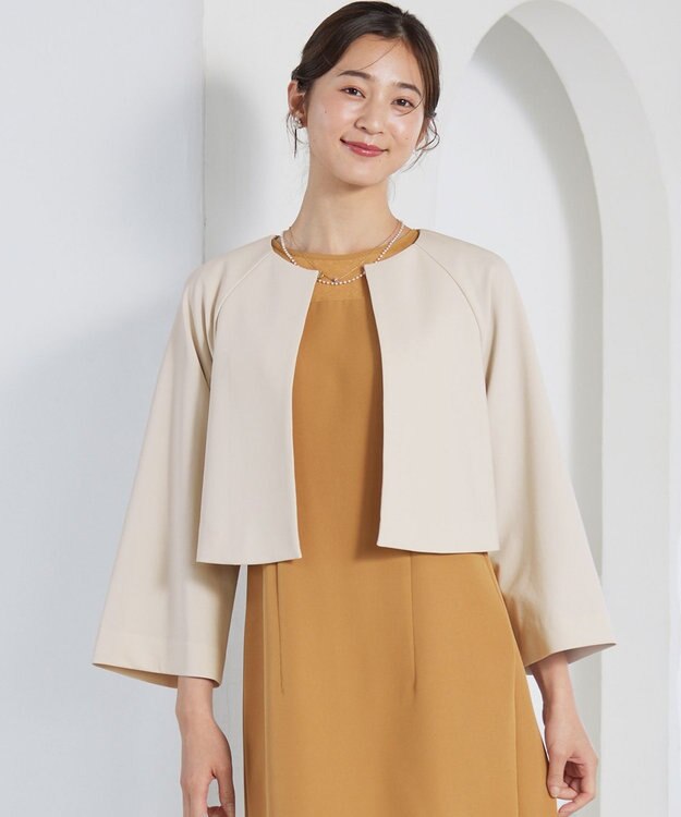 ANY SIS 【洗える】セレモニークロップド ジャケット ベージュ