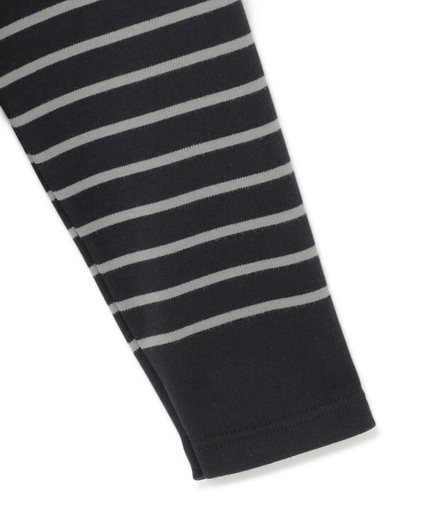 23区 【洗える】Armor-lux クロップドボーダー カットソー ブラック×モカ