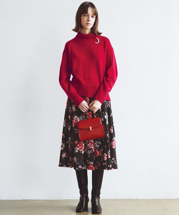 組曲 ローズシックプリント スカート ブラック系5