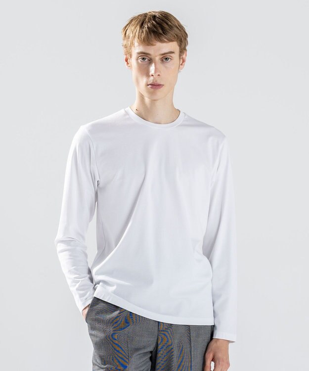 JOSEPH HOMME ハイゲージベアスムース　クルーネック長袖Ｔシャツ ホワイト系
