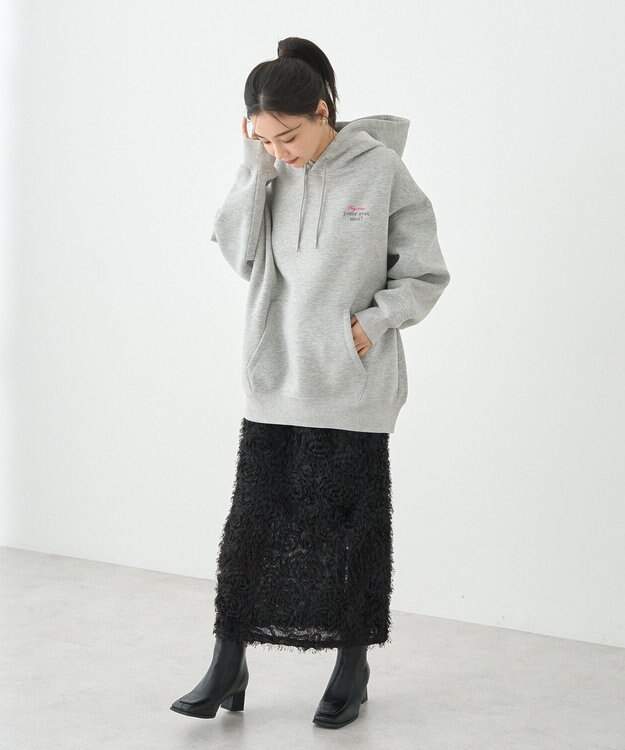 earth music&ecology アソートロゴフーディー Gray Mixture