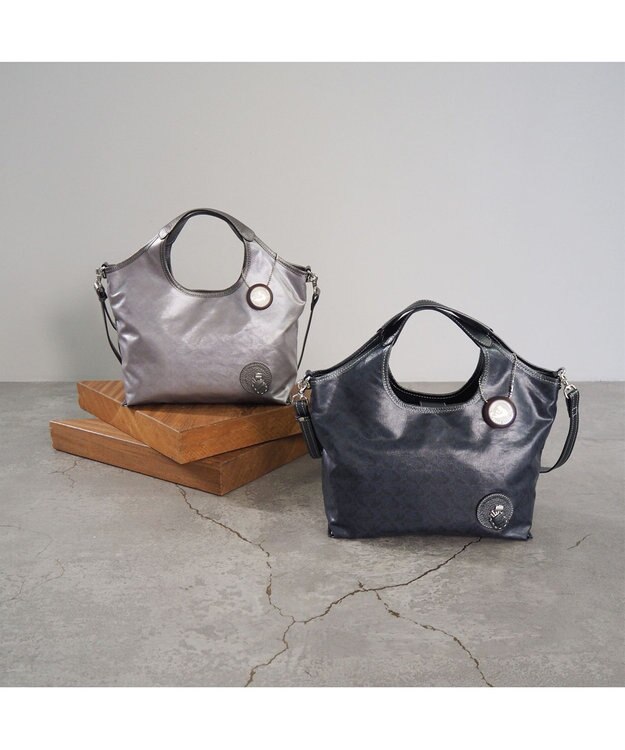 PELLE BORSA 2WAYハンドバッグ Alive アライブ 9085 ネイビー
