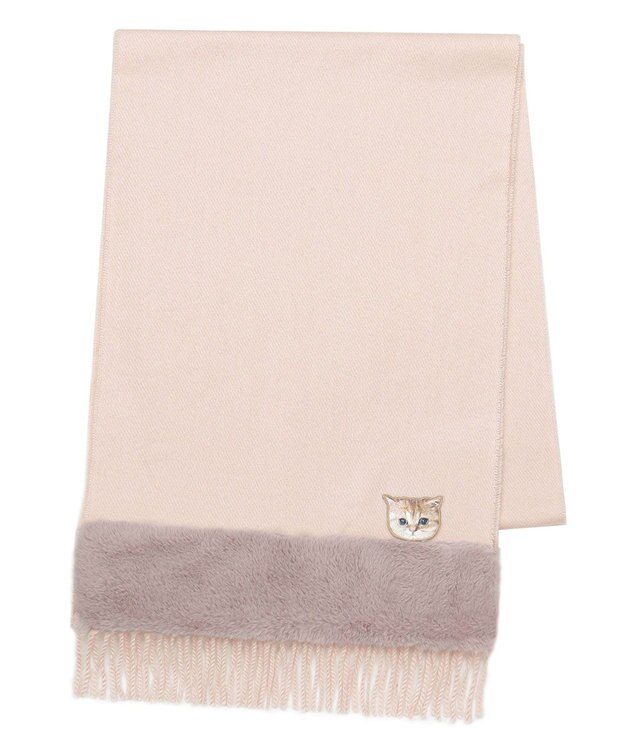 MOONBAT PAUL & JOE ACCESSOIRES ヌネットワッペン×ファームースタッチマフラー（パッケージ入り） ピンク