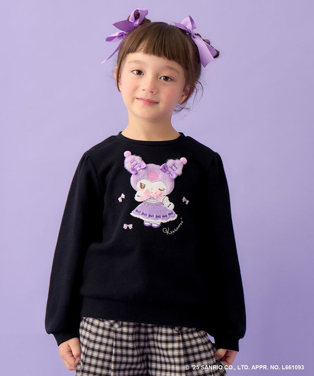 ANY KIDS 【マイメロディ＆クロミ×ANY KIDS】アップリケ トレーナー ブラック×クロミ