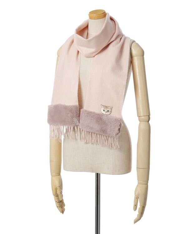 MOONBAT PAUL & JOE ACCESSOIRES ヌネットワッペン×ファームースタッチマフラー（パッケージ入り） ピンク