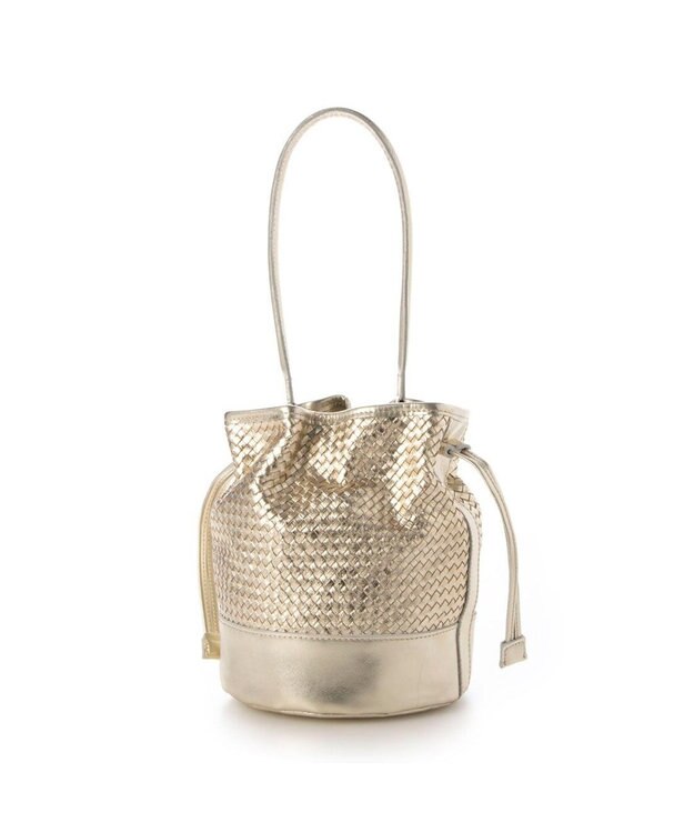 UNBILLION 【テレビ ドラマ着用アイテム】ペルケ perche / レザーメッシュ2wayバゲットバッグ ゴールド