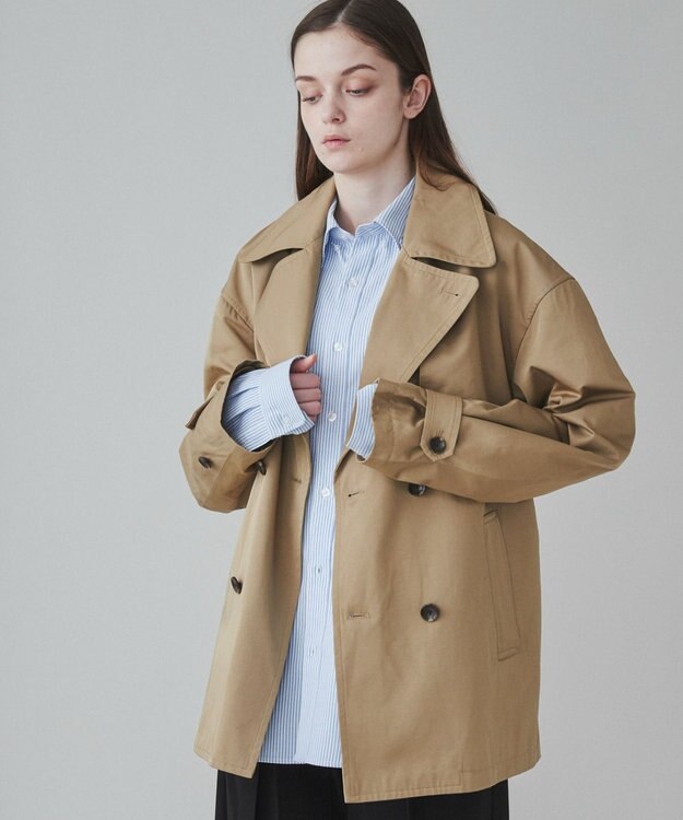 WEGO 【ユニセックス着用ITEM】ショートトレンチジャケット ベージュ