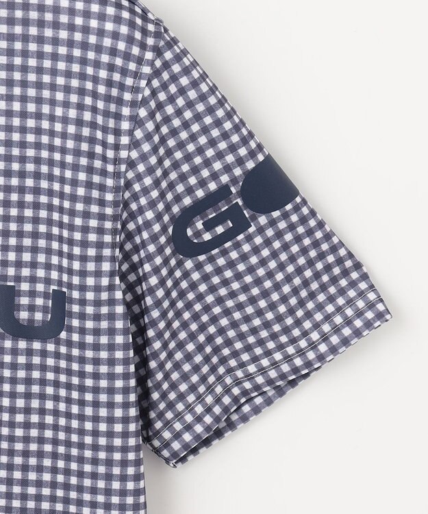 23区GOLF 【MEN】【接触冷感・UVケア・吸水速乾】ギンガムチェック柄 ポロシャツ ネイビー系3