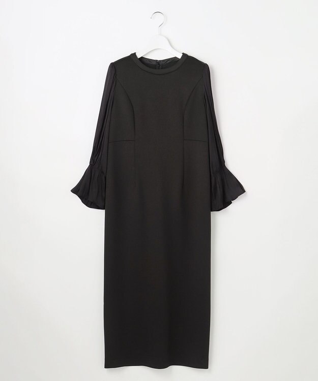 ANY SIS 【洗える】ベルスリーブナロー ドレス ブラック