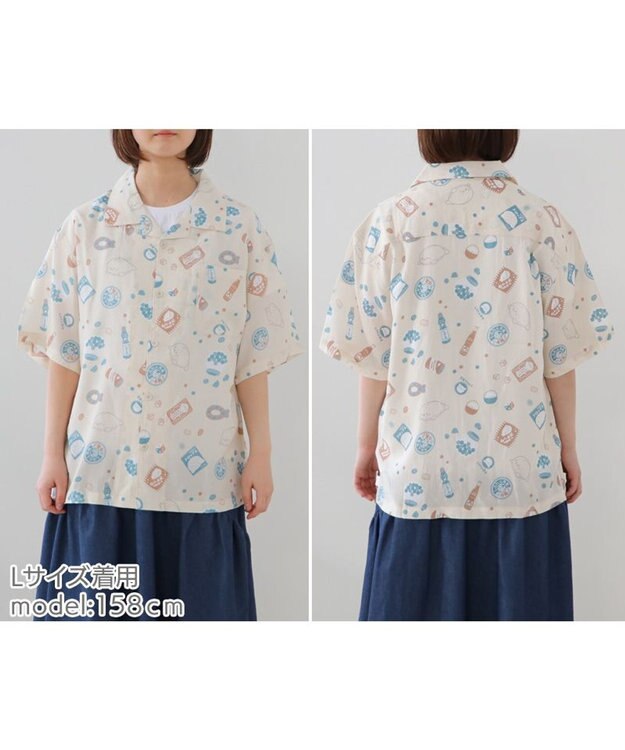 Mother garden しろたん アロハシャツ 半袖 《 駄菓子 / 黒 》 ユニセックス 男女兼用 駄菓子