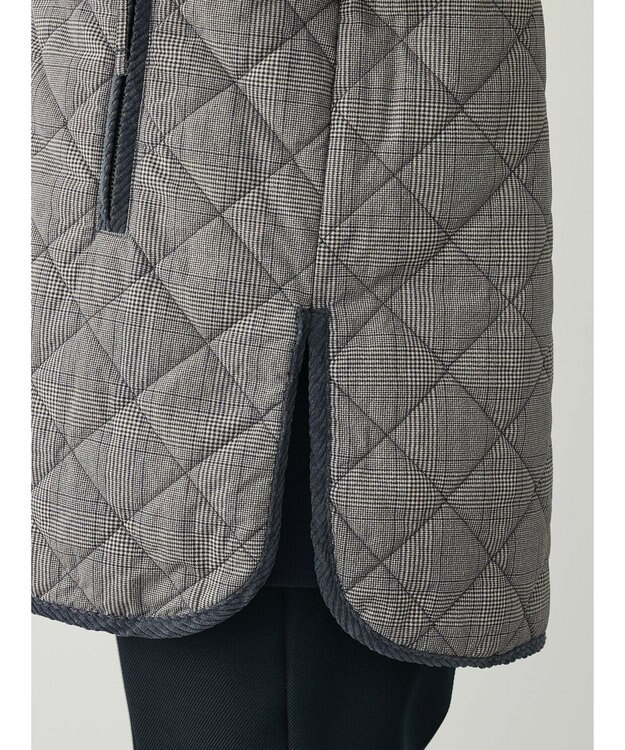 Green Parks キルティングノーカラーブルゾン Check