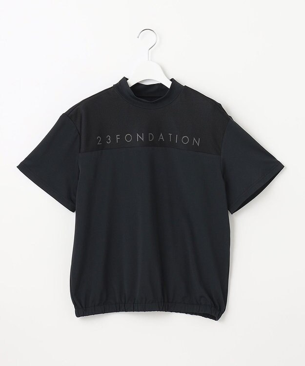 23区GOLF 【23Fondation/WOMEN】フロントロゴ モックネックプルオーバー ブラック系