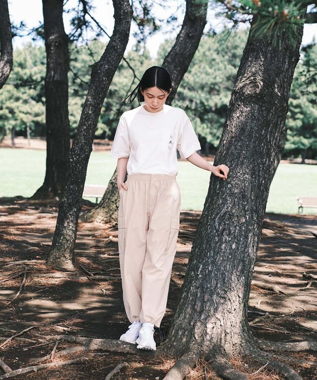 SHARE PARK LADIES 【撥水・UVカット・ストレッチ・軽量 】ナイロンカーゴパンツ（Mサイズ） ベージュ系