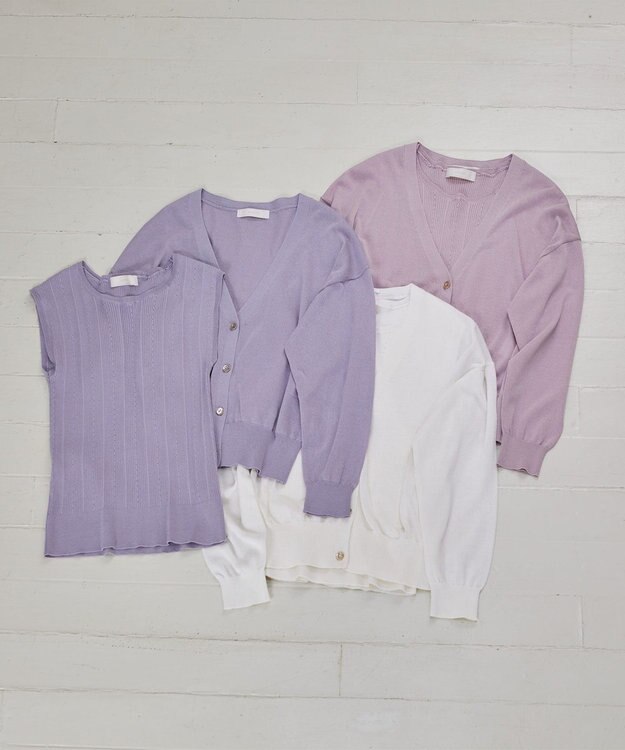 ANY SIS 【美人百花6月号掲載】2SET シアーカーディガン アンサンブル ライトピンク