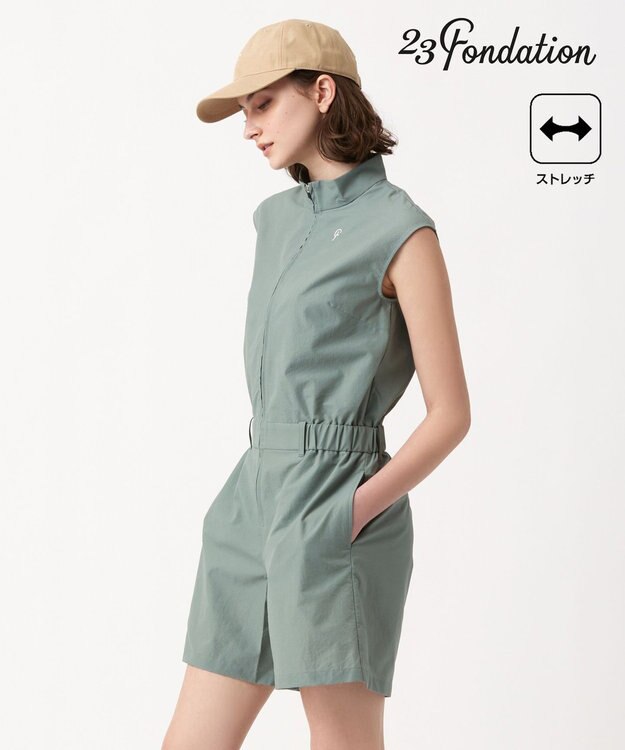 23区GOLF 【23Fondation/WOMEN】オールインワン 着心地・快適さ抜群 ロングシーズン◎重ね着でも１枚でも着られる ライトグリーン系