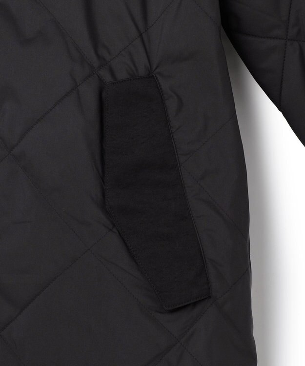 ICB L 【リバーシブル着用可能】 リバーシブルキルト ミドル丈コート チャコール×ブラック系