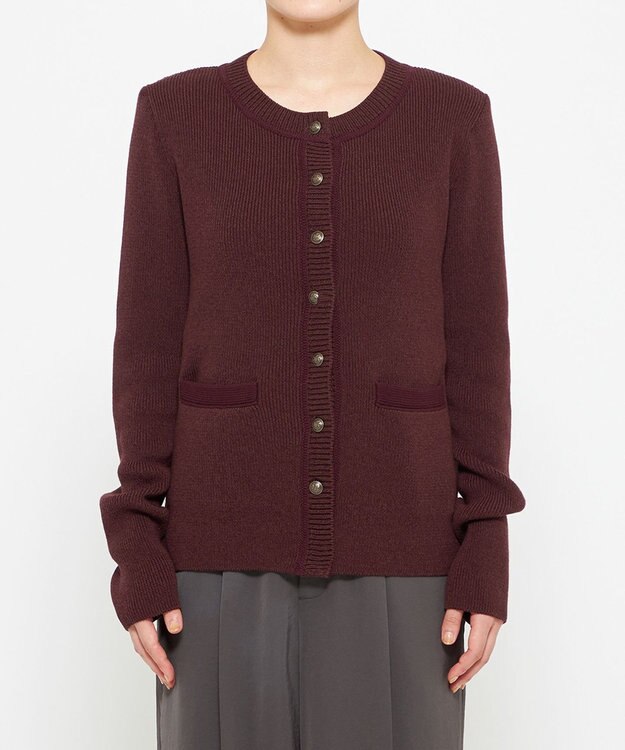 uncrave 【モデル村岡美里さん × uncrave STANDARD】ニットジャケット ボルドー
