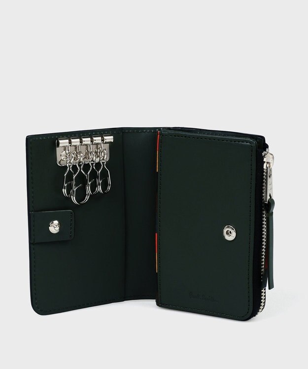 Paul Smith ブライトストライププラー SS24 コイン＆キーケース ブラック