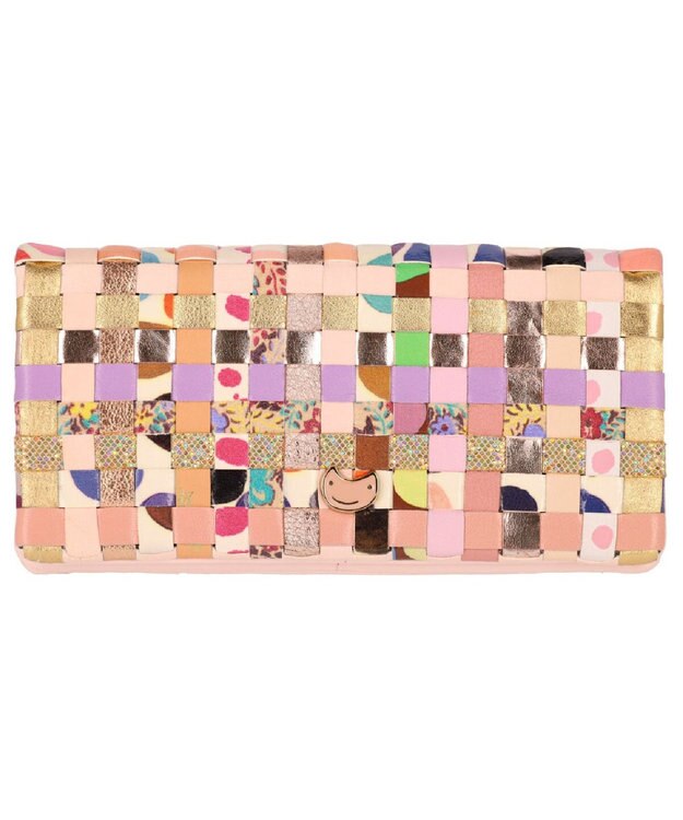 tsumori chisato CARRY エポネコメッシュ 長財布 2つ折り かぶせタイプ ピンク