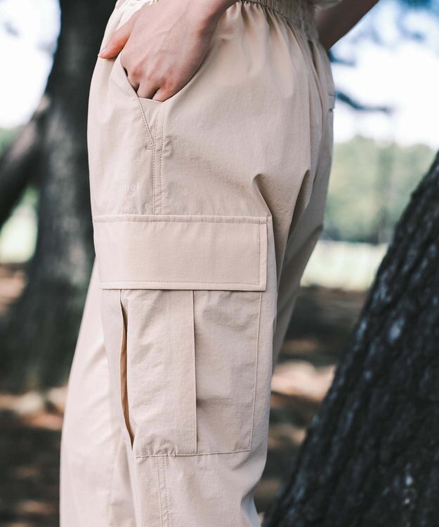 SHARE PARK LADIES 【撥水・UVカット・ストレッチ・軽量 】ナイロンカーゴパンツ（Mサイズ） ベージュ系