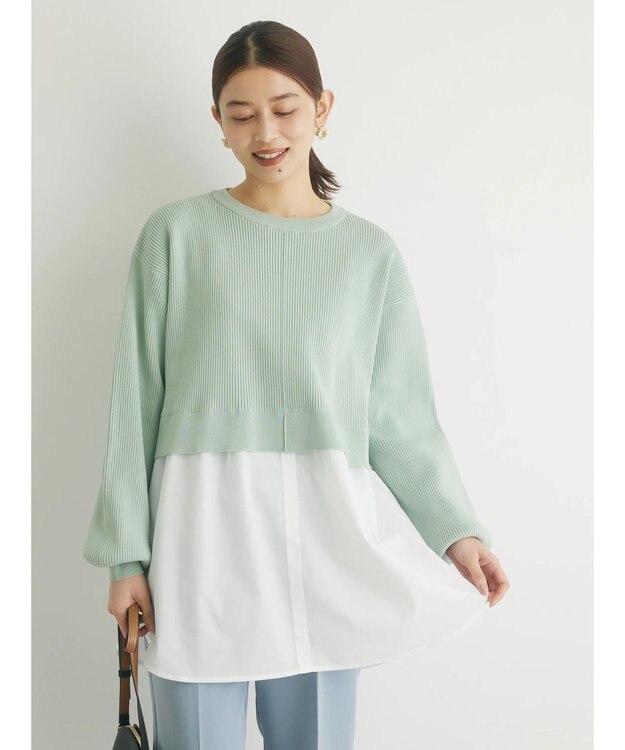 Green Parks リブニットドッキングチュニック Green