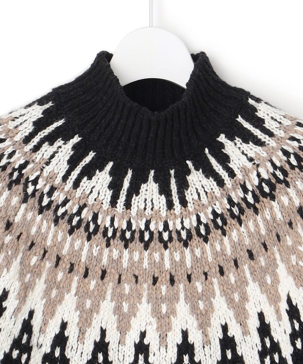 23区 L 【SLOW/一部店舗限定】ジャカード ハイネック ニット ブラック系5