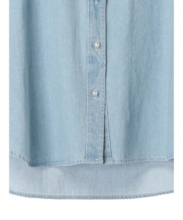 CRAFT STANDARD BOUTIQUE デニムパール釦サークルブラウス Sax