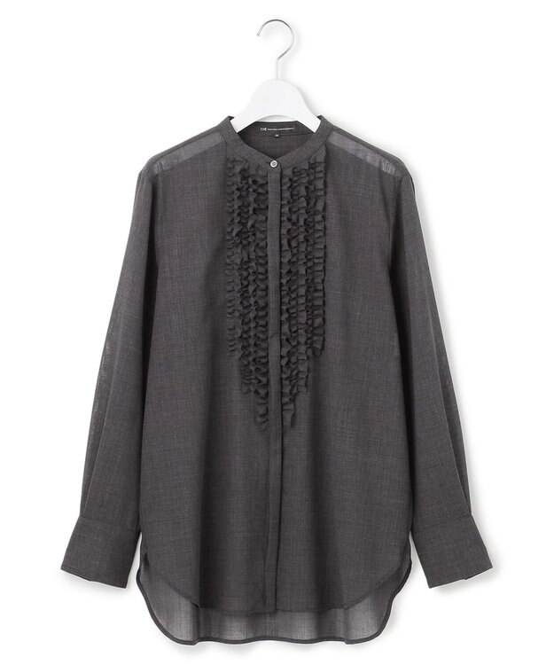 23区 L 【VERY11月号掲載/洗える】TWボイル フリルディテール ブラウス グレー系