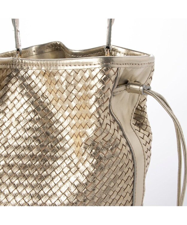 UNBILLION 【テレビ ドラマ着用アイテム】ペルケ perche / レザーメッシュ2wayバゲットバッグ ゴールド