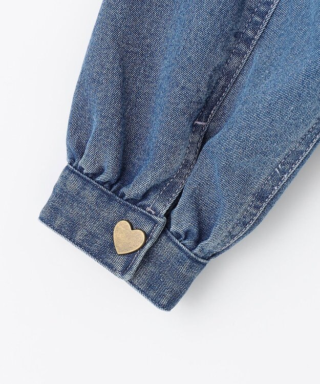 ANY KIDS フリル 襟付き デニム ジャケット デニムブルー