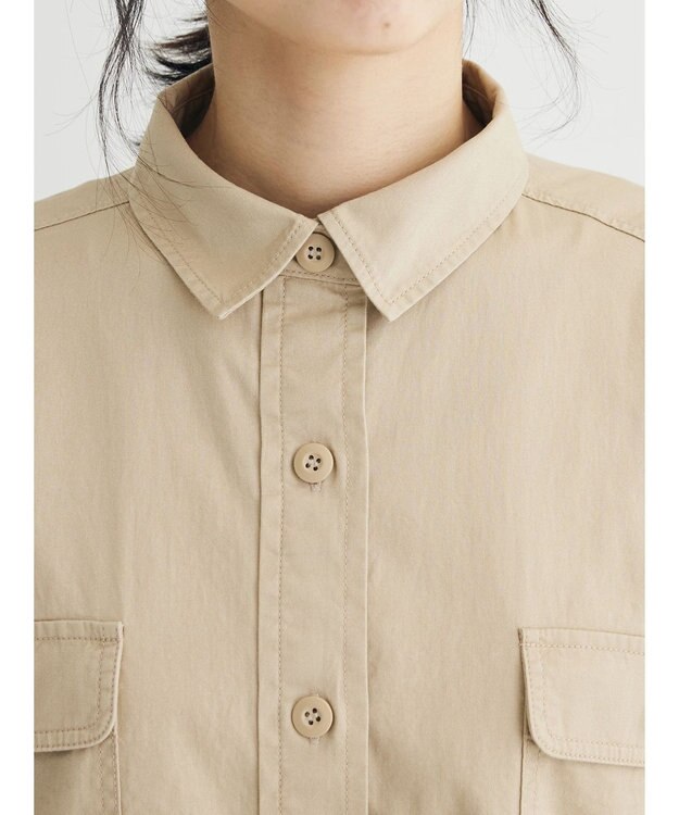 Green Parks ショート丈ワイドシャツ Beige