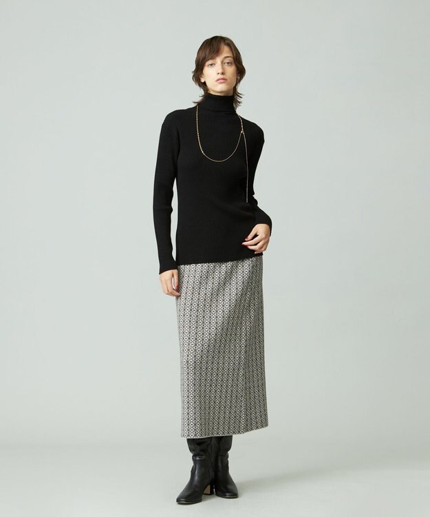 J.PRESS YORK STREET 【WOMEN】ANTI PILLING WOOL リブタートルニット ブラック系