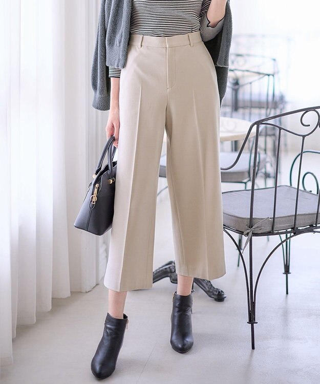 ANY SIS S 【シリーズ累計7万本突破！】サーモ2WAYストレッチ ワイドパンツ アイボリー