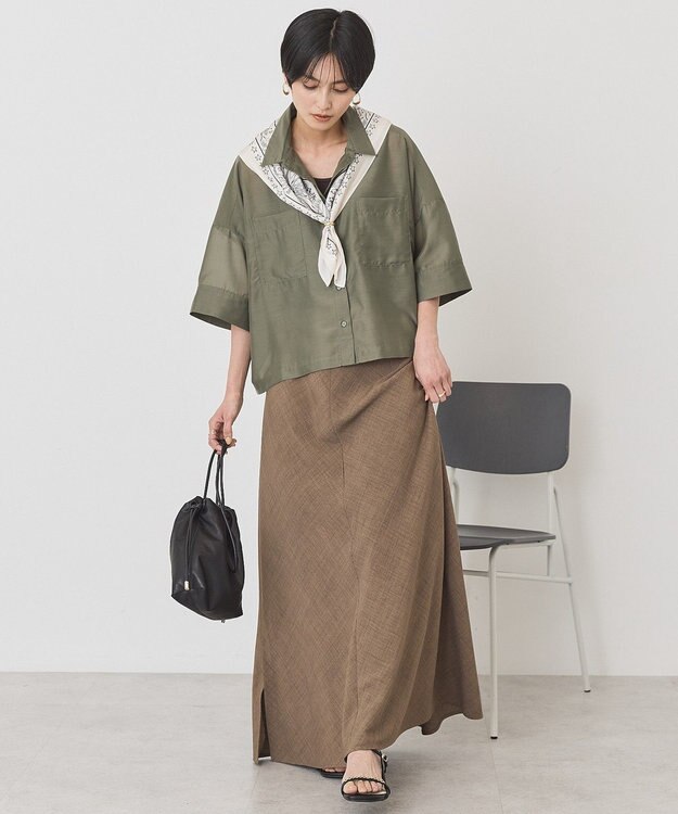 AMERICAN HOLIC 【先行予約】【WEB限定】Wポケットシアー半袖シャツ Khaki