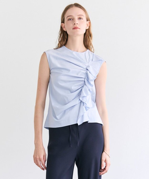 BEIGE， AFGHA / コットンドレープ スムーストップス Sax