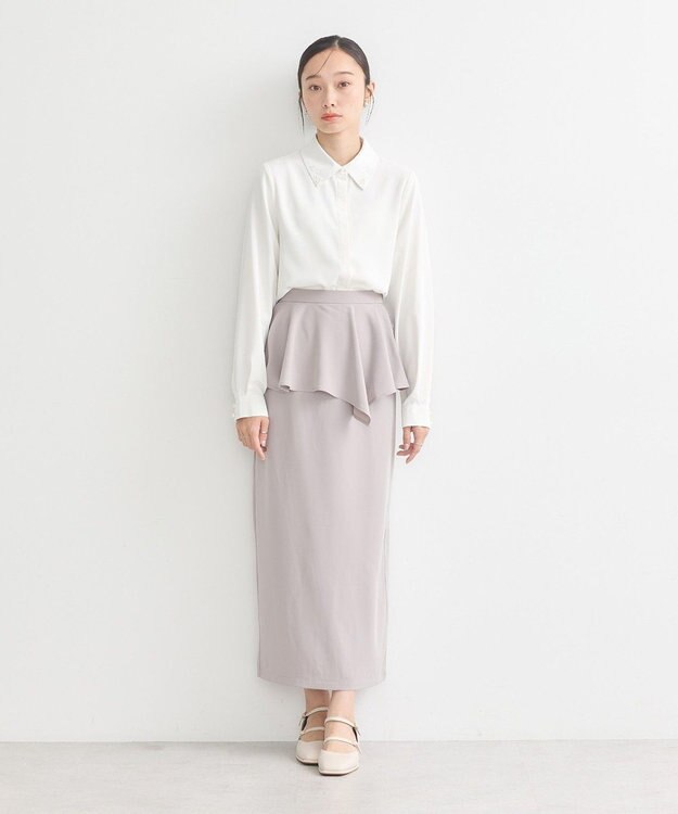 earth music&ecology 襟ビジューブラウス Off White