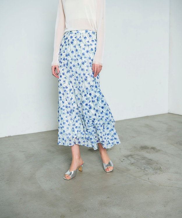 GRACE CONTINENTAL スモールフラワーマーメイドスカート キナリ