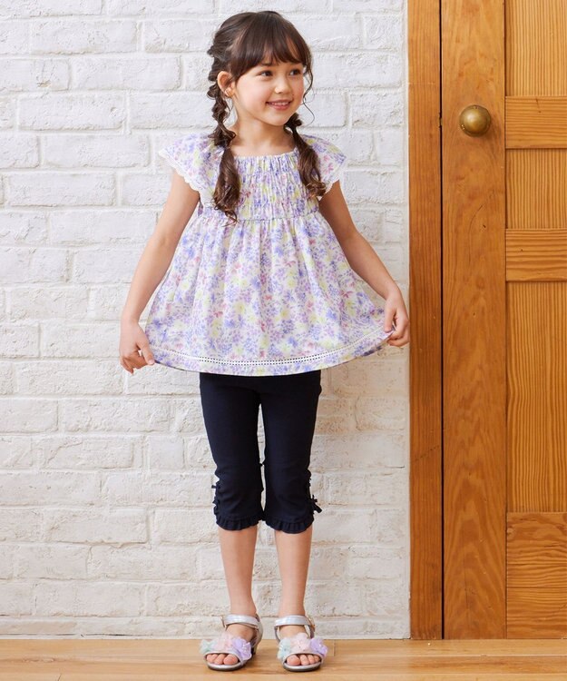 ANY KIDS 花柄 ブラウス オフホワイト系花柄