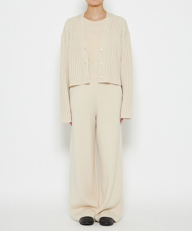 uncrave 【洗える】メリノウール ショートカーディガン（uncrave WHITE） エクリュ