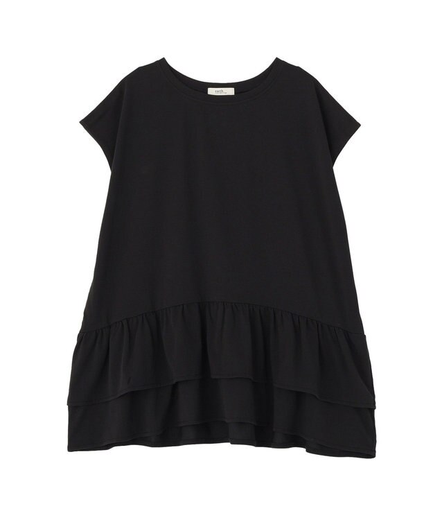 earth music&ecology 【接触冷感】ラッフルヘムプルオーバー Black