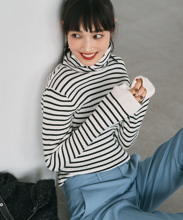 UNFILO beauty warm テーパードパンツ スモーキーブル―