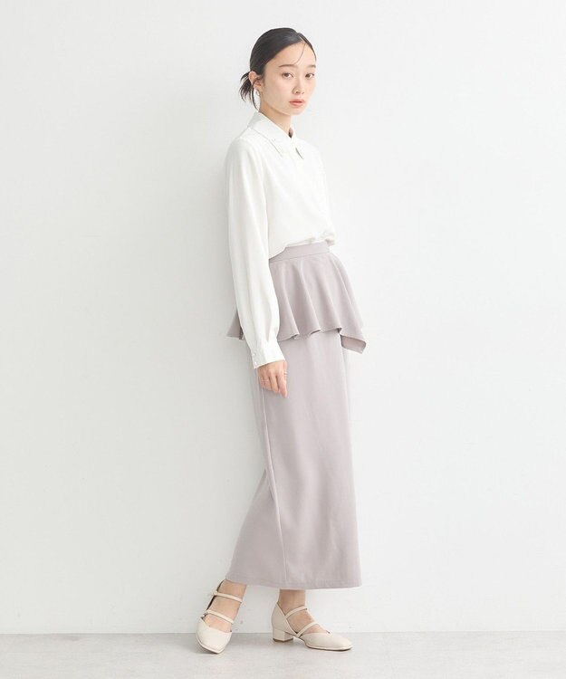 earth music&ecology 襟ビジューブラウス Off White