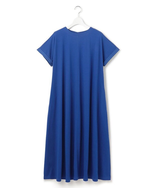 J.PRESS YORK STREET 【WOMEN】【SMOOTH JERSEY】ファブリックスリーブ ワンピース ブルー系